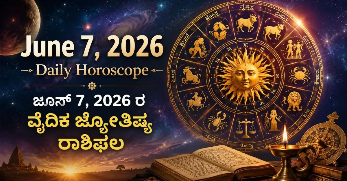 June 7 2026 Daily Horoscope - ಜೂನ್ 7 ರ ವೈದಿಕ ಜ್ಯೋತಿಷ್ಯ ರಾಶಿಫಲ!